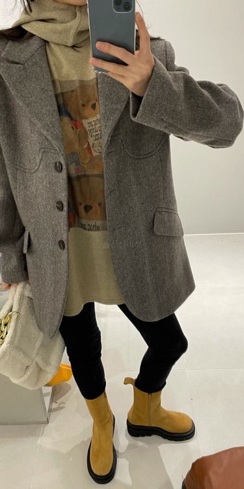 ANOTHER AVENUE - Korean Children Fashion - #Kfashion4kids - Herringbone Line Jacket - 6