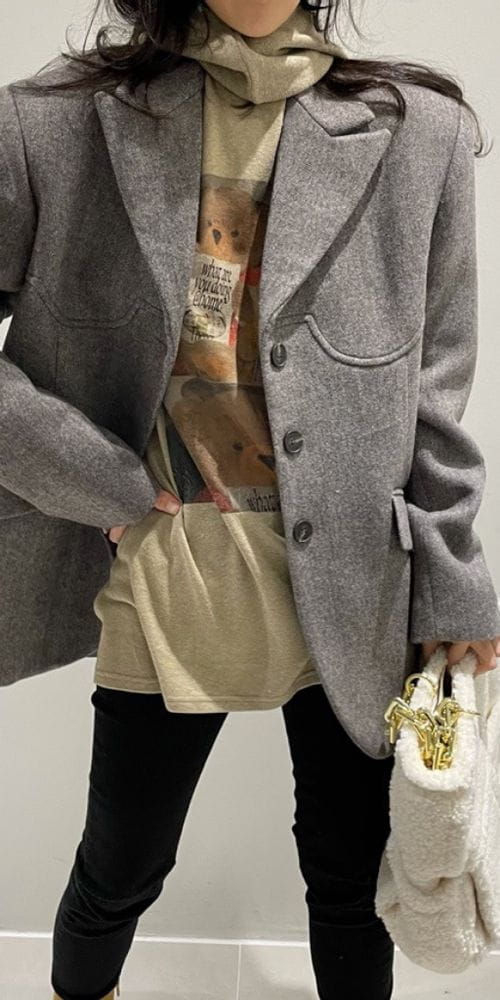 ANOTHER AVENUE - Korean Children Fashion - #Kfashion4kids - Herringbone Line Jacket - 8