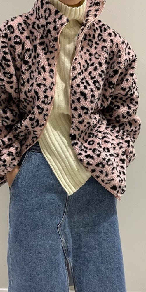ANOTHER AVENUE - Korean Children Fashion - #Kfashion4kids - Leopard Dumble Jacket - 3