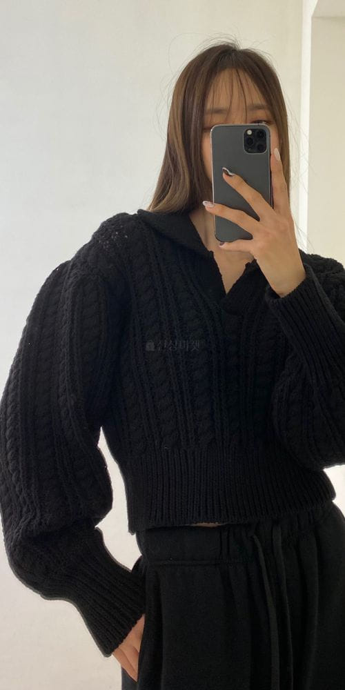 ANOTHER AVENUE - Korean Children Fashion - #Kfashion4kids - Big Twist Collar Knit Tee - 7