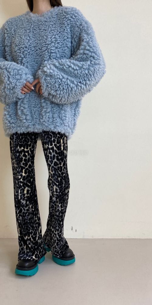 ANOTHER AVENUE - Korean Children Fashion - #Kfashion4kids - Velvet Leopard Wrinkle Pants - 6