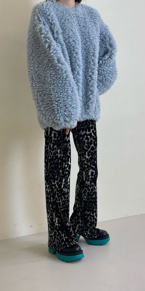 ANOTHER AVENUE - Korean Children Fashion - #Kfashion4kids - Velvet Leopard Wrinkle Pants - 8