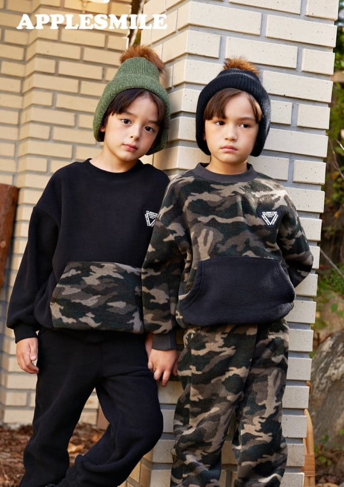 APPLESMILE - Korean Children Fashion - #Kfashion4kids - Fleece Top Bottom Set - 2