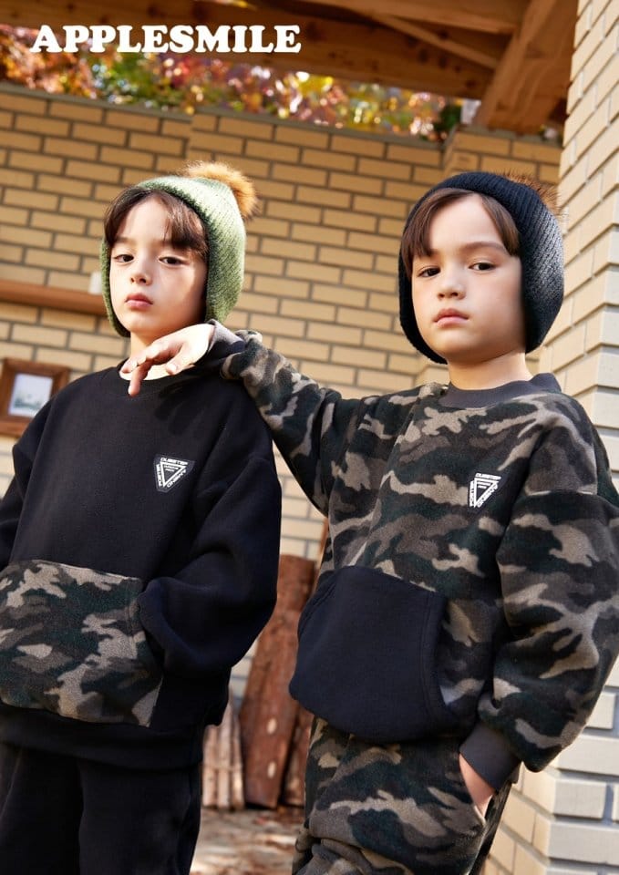 APPLESMILE - Korean Children Fashion - #Kfashion4kids - Fleece Top Bottom Set - 3