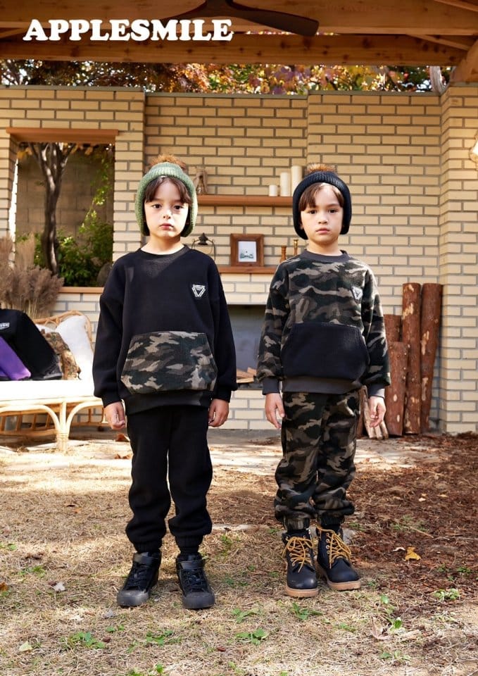 APPLESMILE - Korean Children Fashion - #Kfashion4kids - Fleece Top Bottom Set - 6