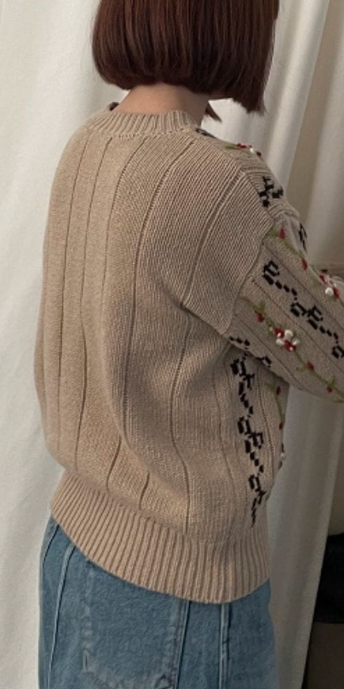 ARE YOU - Korean Children Fashion - #Kfashion4kids - Melting Embroidery Knit Tee - 3