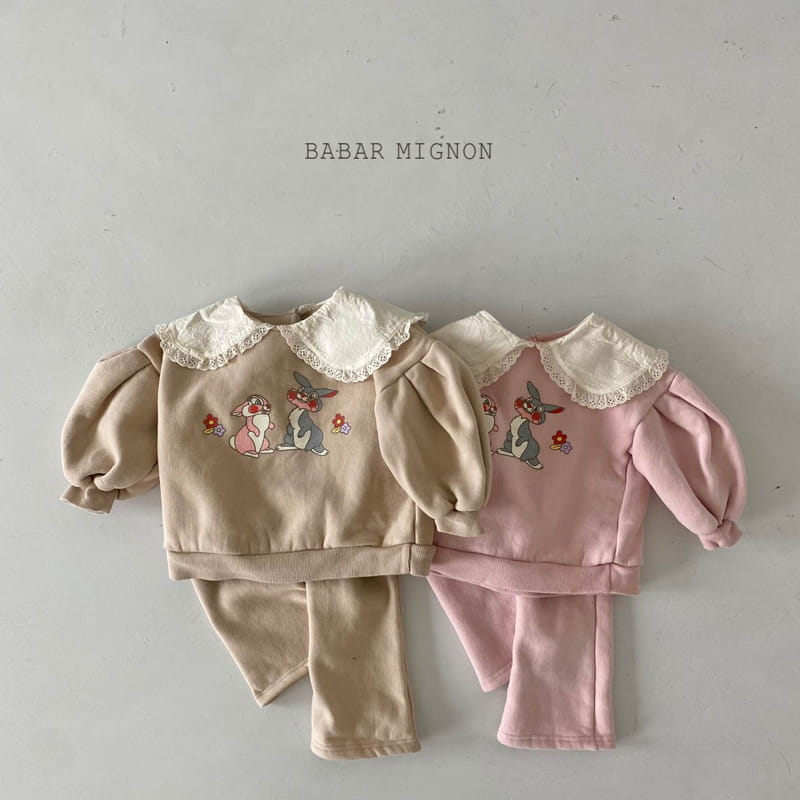 BABAR MIGNON - Korean Children Fashion - #Kfashion4kids - Rabbit Collar Top Bottom Set