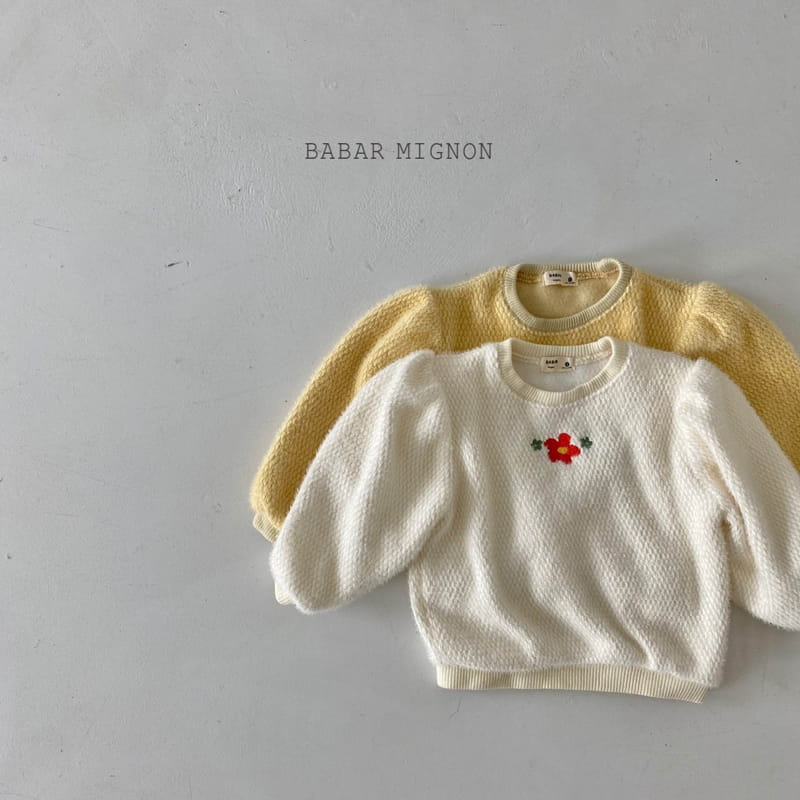 BABAR MIGNON - Korean Children Fashion - #Kfashion4kids - Flower Embroidery Sweatshrit
