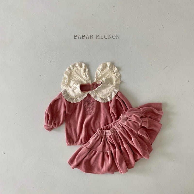 BABAR MIGNON - Korean Children Fashion - #Kfashion4kids - Veloure Embroidery Top Bottom Set - 11