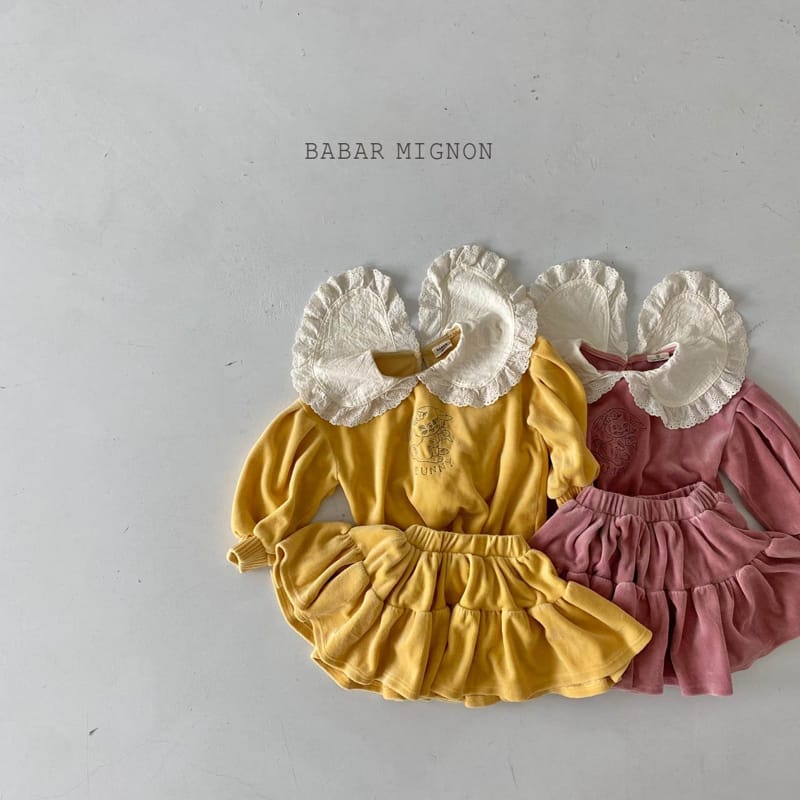 BABAR MIGNON - Korean Children Fashion - #Kfashion4kids - Veloure Embroidery Top Bottom Set - 2