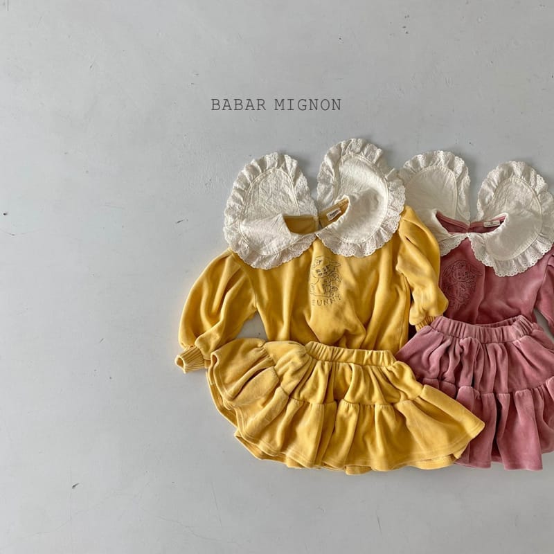 BABAR MIGNON - Korean Children Fashion - #Kfashion4kids - Veloure Embroidery Top Bottom Set - 3