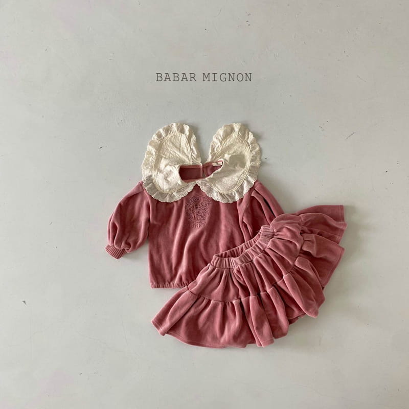 BABAR MIGNON - Korean Children Fashion - #Kfashion4kids - Veloure Embroidery Top Bottom Set - 9