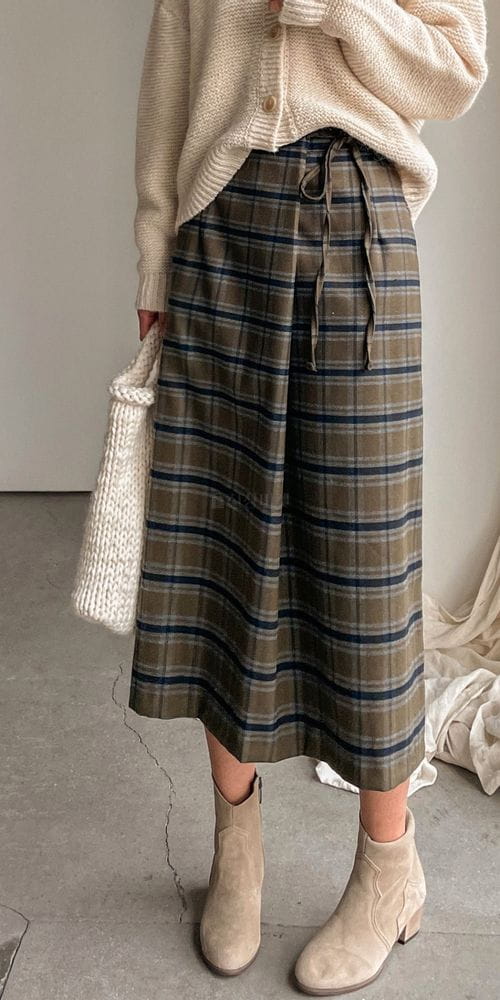 BARI - Korean Children Fashion - #Kfashion4kids - Check Wrap Skirt