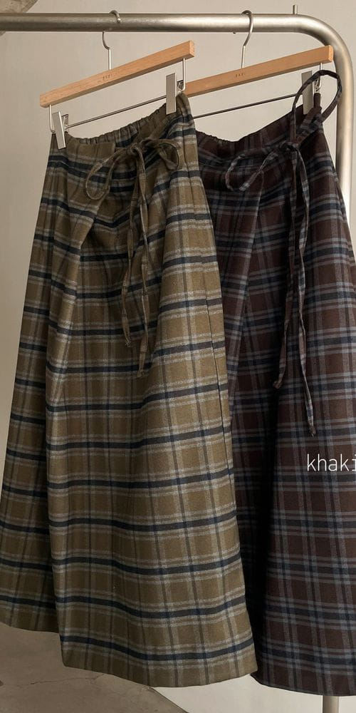 BARI - Korean Children Fashion - #Kfashion4kids - Check Wrap Skirt - 3