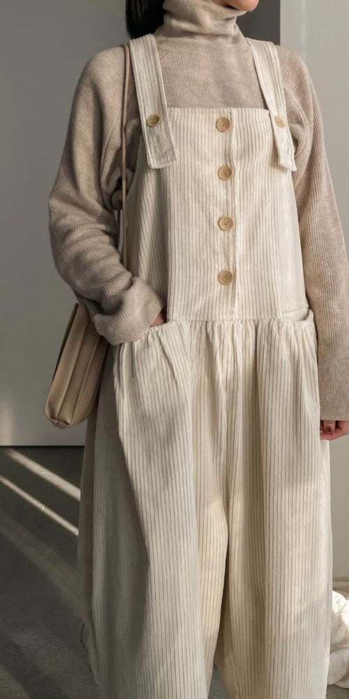 BARI - Korean Children Fashion - #Kfashion4kids - Big Rib Dungarees Pants - 4