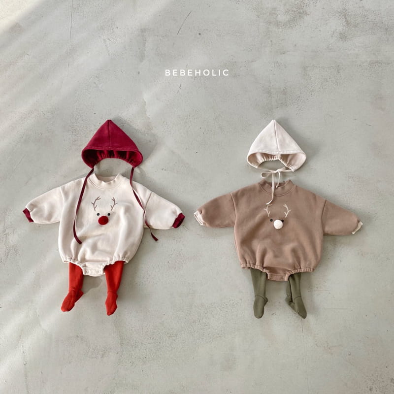 BEBE HOLIC - Korean Children Fashion - #Kfashion4kids - Rudolf Bodysuit with Bonnet  - 2