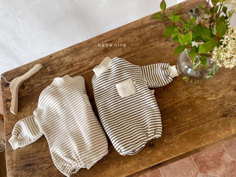 BEBE NINE - Korean Children Fashion - #Kfashion4kids - Cozy Stripes Bodysuit - 9