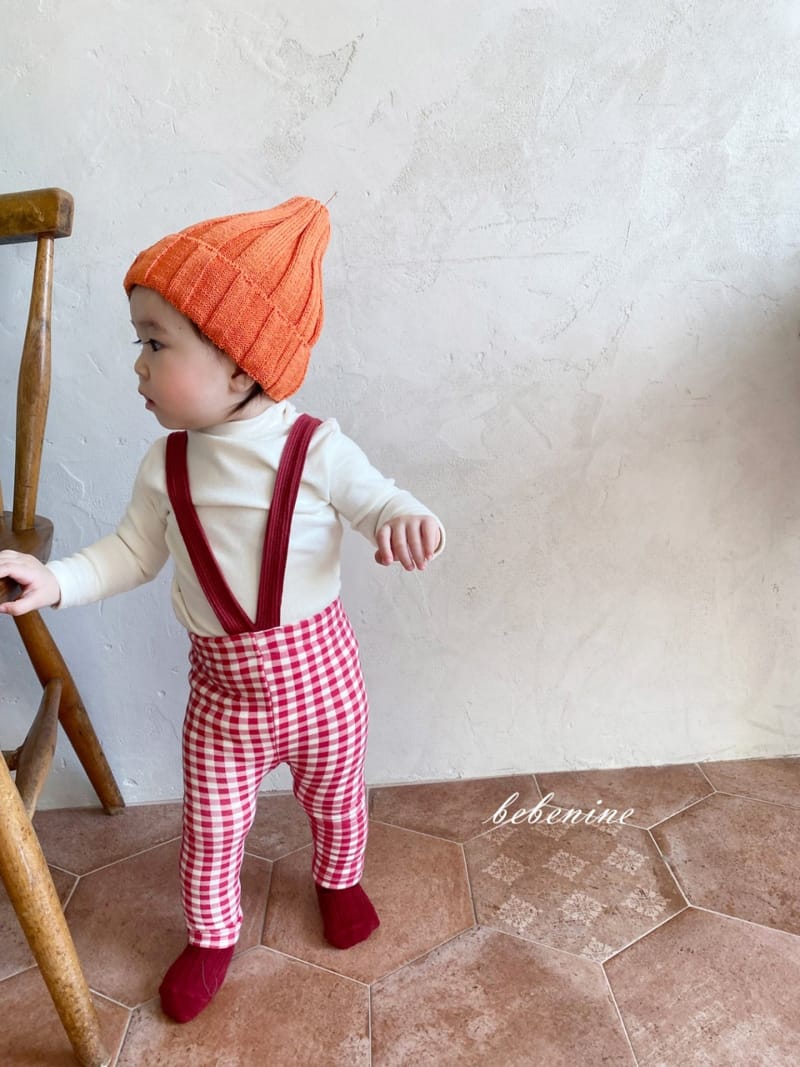 BEBE NINE - Korean Children Fashion - #Kfashion4kids - Check Fleece Dungarees - 3