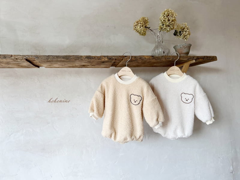 BEBE NINE - Korean Children Fashion - #Kfashion4kids - Bear Embroidery Bodysuit