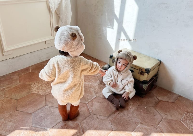 BEBE NINE - Korean Children Fashion - #Kfashion4kids - Bear Embroidery Bodysuit - 6