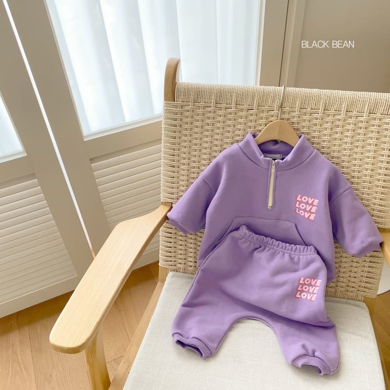 BLACK BEAN - Korean Children Fashion - #Kfashion4kids - Half Bebe Top Bottom Set - 2