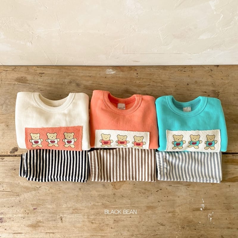 BLACK BEAN - Korean Children Fashion - #Kfashion4kids - Three Bears Bebe Top Bottom Set