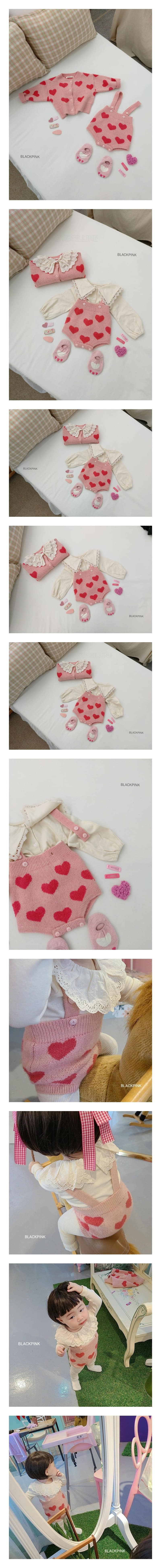 BLACK PINK - Korean Children Fashion - #Kfashion4kids - Hear Baby Bodysuit