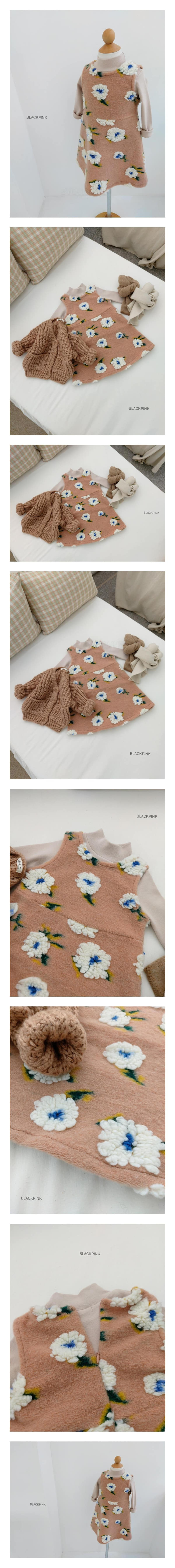 BLACK PINK - Korean Children Fashion - #Kfashion4kids - Flower One-piece
