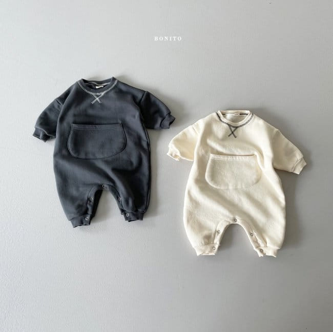 BONITO - Korean Children Fashion - #Kfashion4kids - Fleece Guy Pocket Bodysuit