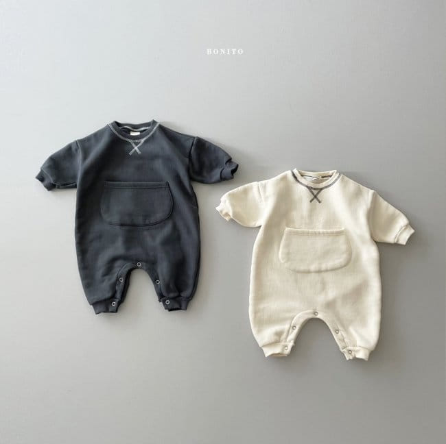 BONITO - Korean Children Fashion - #Kfashion4kids - Fleece Guy Pocket Bodysuit - 2