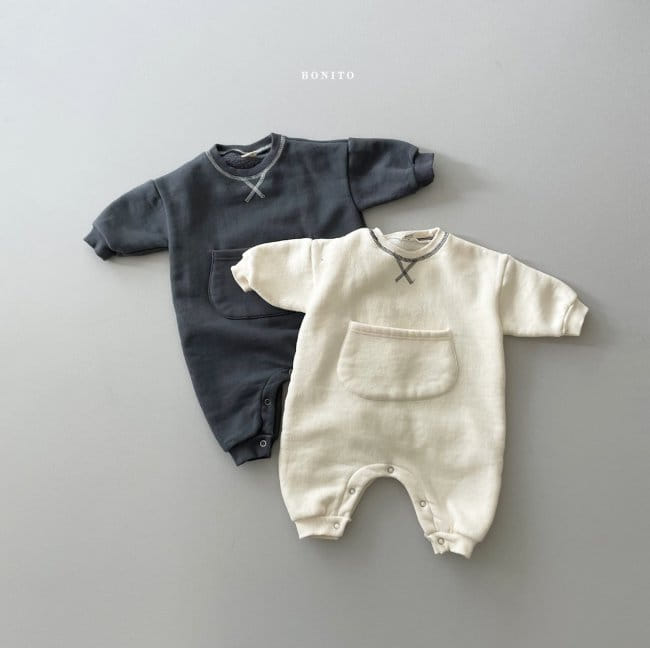 BONITO - Korean Children Fashion - #Kfashion4kids - Fleece Guy Pocket Bodysuit - 3