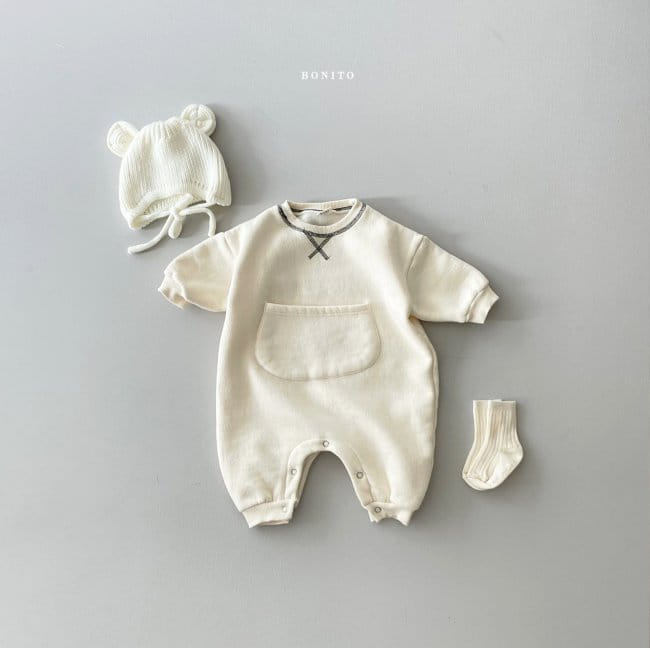 BONITO - Korean Children Fashion - #Kfashion4kids - Fleece Guy Pocket Bodysuit - 5
