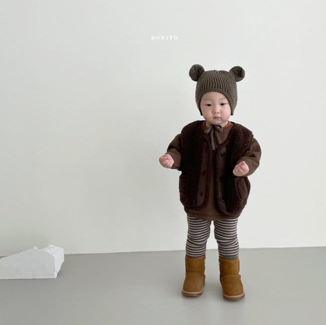 BONITO - Korean Children Fashion - #Kfashion4kids - Bebe Fleece Piping Top Bottom Set - 12