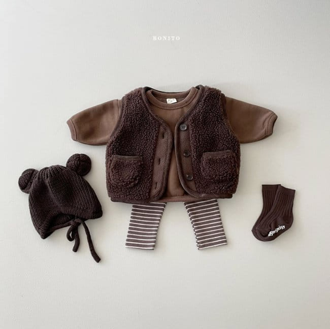 BONITO - Korean Children Fashion - #Kfashion4kids - Bebe Fleece Piping Top Bottom Set - 5