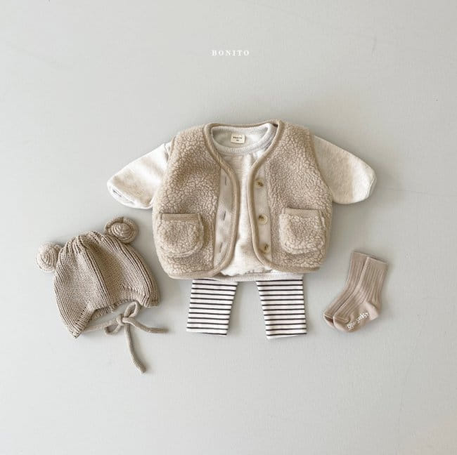 BONITO - Korean Children Fashion - #Kfashion4kids - Kids Fleece Piping Top Bottom Set - 4