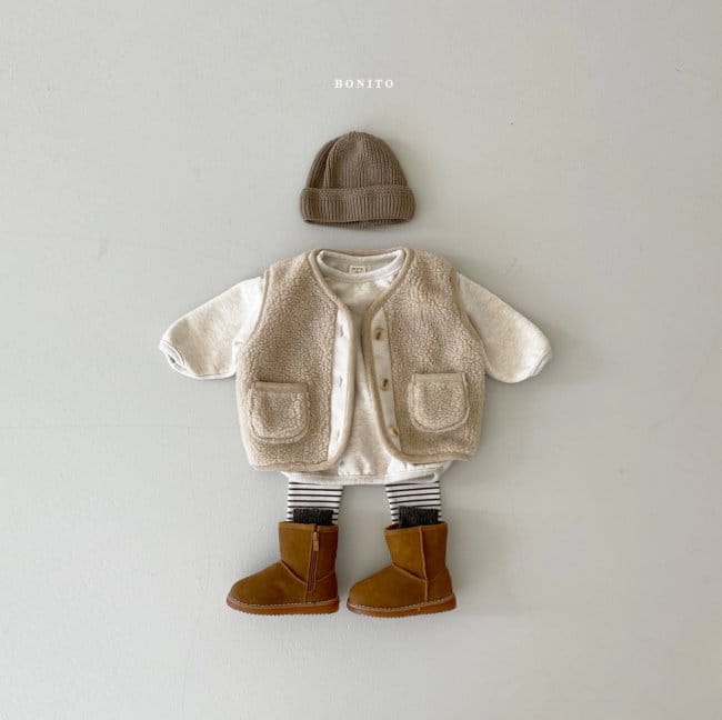 BONITO - Korean Children Fashion - #Kfashion4kids - Kids Fleece Piping Top Bottom Set - 6