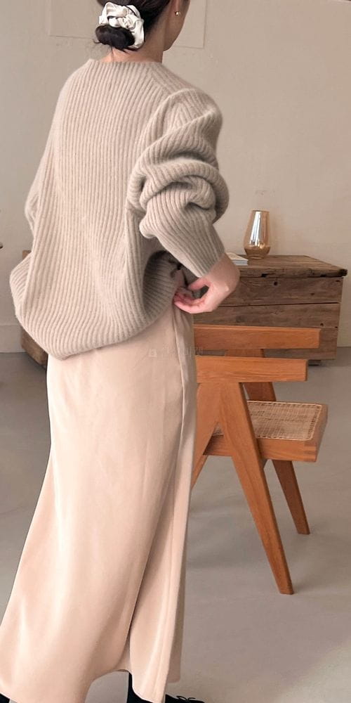 BOWEN - Korean Children Fashion - #Kfashion4kids - Whole Gament Rib Volume Knit Top - 2