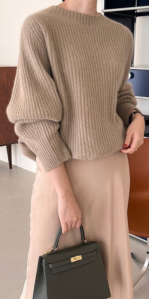 BOWEN - Korean Children Fashion - #Kfashion4kids - Whole Gament Rib Volume Knit Top - 3