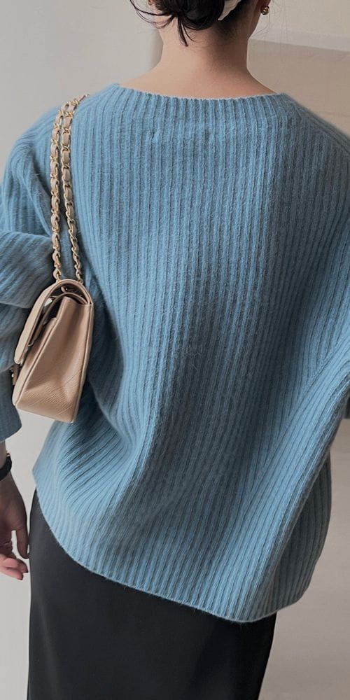 BOWEN - Korean Children Fashion - #Kfashion4kids - Whole Gament Rib Volume Knit Top - 8