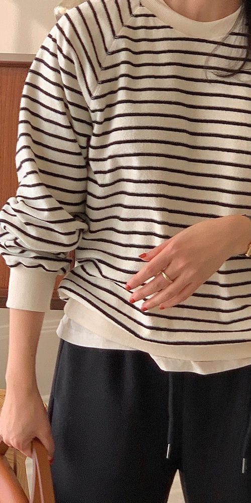 BOWEN - Korean Children Fashion - #Kfashion4kids - Terry Stripes Sweatshirt - 3