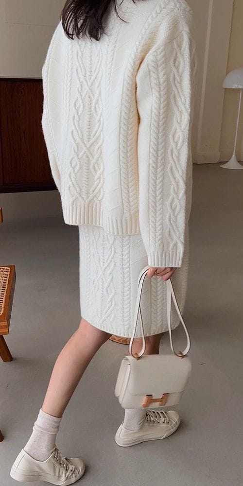BOWEN - Korean Children Fashion - #Kfashion4kids - Ro Ren Cable Skirt