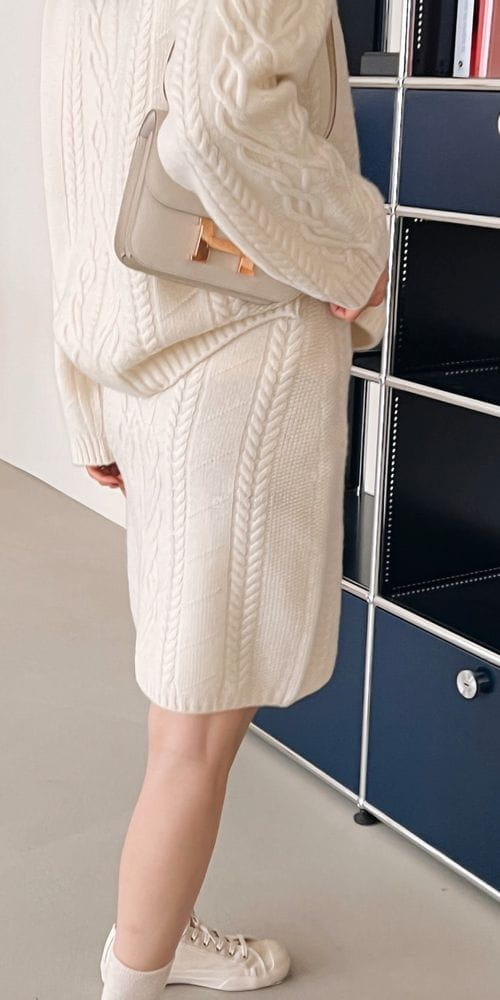 BOWEN - Korean Children Fashion - #Kfashion4kids - Ro Ren Cable Skirt - 3