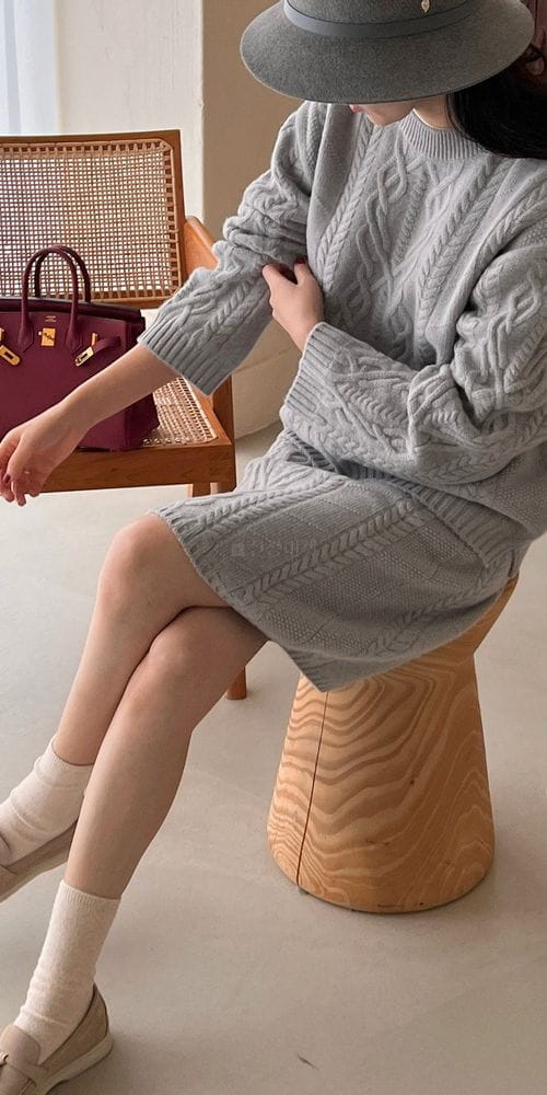 BOWEN - Korean Children Fashion - #Kfashion4kids - Ro Ren Cable Skirt - 9