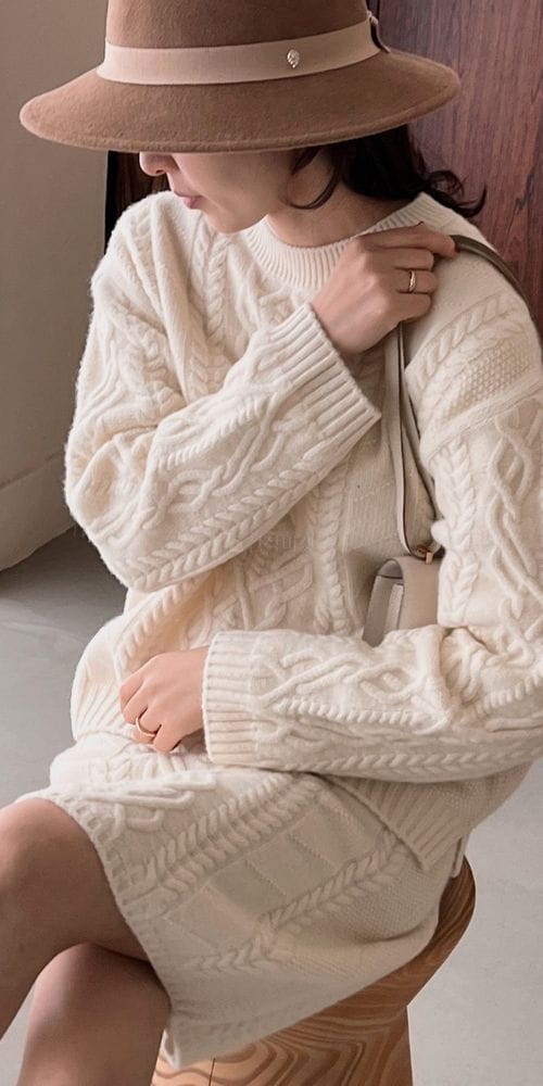 BOWEN - Korean Children Fashion - #Kfashion4kids - Lal P Cable Round Knit Tee