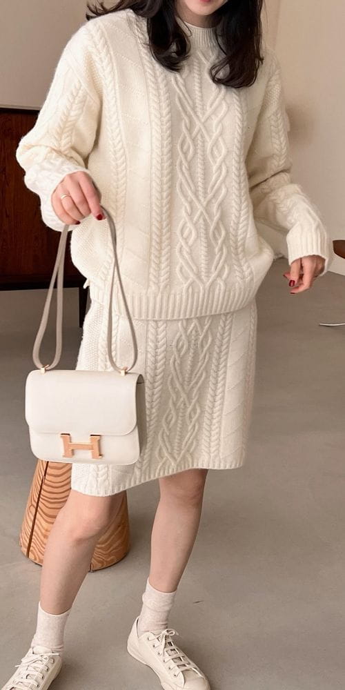 BOWEN - Korean Children Fashion - #Kfashion4kids - Lal P Cable Round Knit Tee - 4