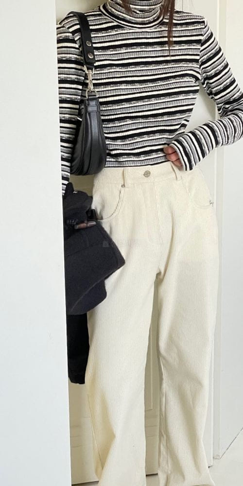 BREATHE - Korean Children Fashion - #Kfashion4kids - Multi Stripes Turtleneck - 4