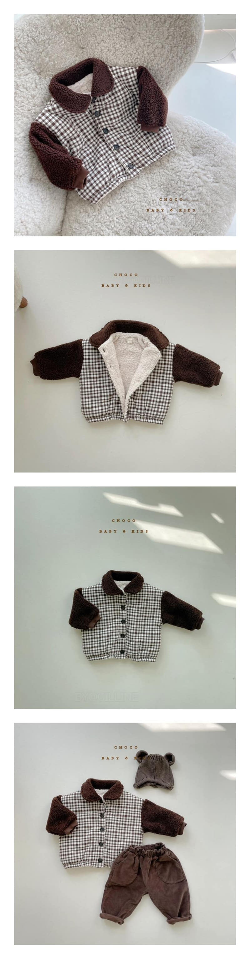 CHOCO BEBE - Korean Children Fashion - #Kfashion4kids - Check Dumble Jacket