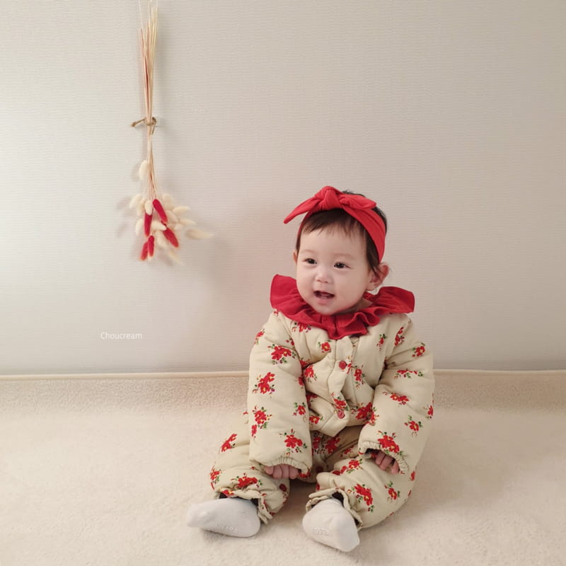 CHOUCREAM - Korean Children Fashion - #Kfashion4kids - Padding Flower Frill Bodysuit