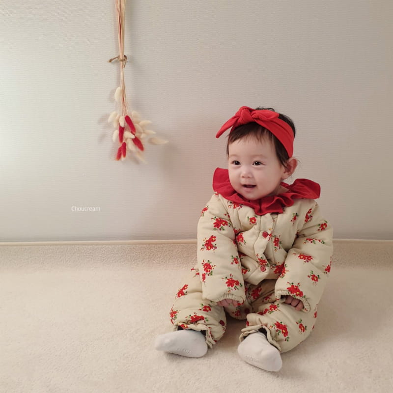 CHOUCREAM - Korean Children Fashion - #Kfashion4kids - Padding Flower Frill Bodysuit - 2