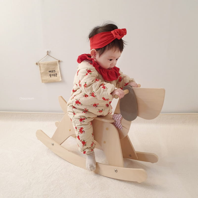 CHOUCREAM - Korean Children Fashion - #Kfashion4kids - Padding Flower Frill Bodysuit - 3